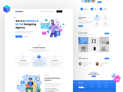 Alabani v3 - 数字代理 XD 模板(Alabani v3 - Digital Agency XD Template)