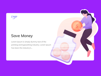 一个女孩为未来的计划存钱。提供女孩的金融服务(A girl save money for future plan. A financial service providing a girl)