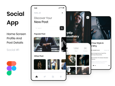 社交应用程序 UI #1(Social App UI #1)