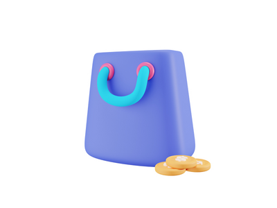 购物袋-3D 图标(Shopping Bag - 3D Icon)