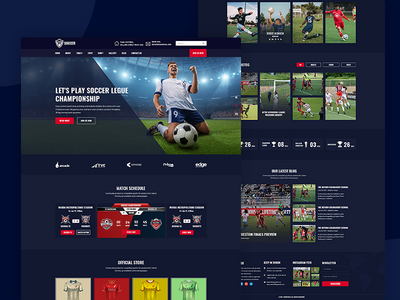 足球运动俱乐部网页模板(Soccer Sport Club Web Template)