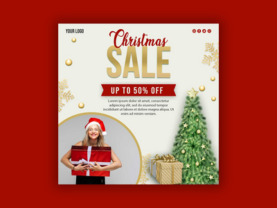 圣诞销售社交媒体帖子和 Instagram 帖子(Christmas sale social media post and instagram post)