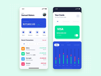 银行钱包移动应用 UI 工具包模板(Banking Wallet Mobile App UI Kit Template)