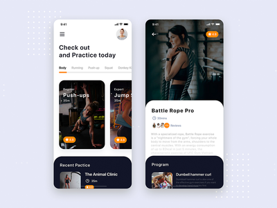 健身训练移动应用程序 UI 工具包模板(Fitness Training Mobile App UI Kit Template)
