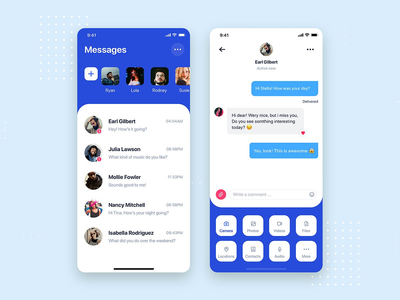 消息聊天移动应用程序 UI 工具包模板(Messages Chatting Mobile App UI Kit Template)
