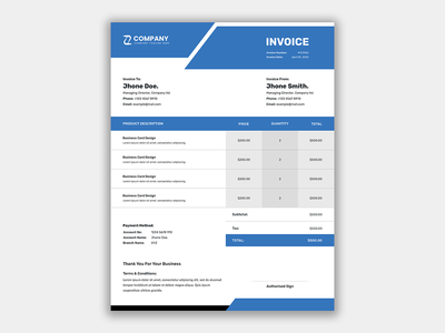 简单的商业发票模板(Simple business invoice template)