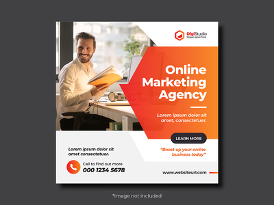 社交媒体在线商务机构网页横幅帖子模板(social media Online business agency web banner post template)