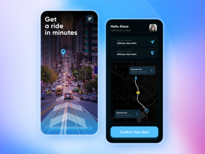 优步应用黑暗设计(Uber App Dark Design)