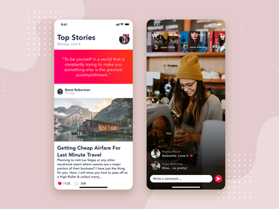 社交 - 文章移动界面(Social - Articles Mobile Interface Concept)
