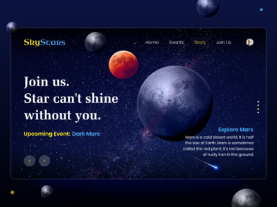 SkyStars - 观星应用登陆页面(SkyStars - Stargazing App Landing Page)