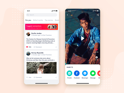 社交 - 文章移动界面(Social - Articles Mobile Interface Concept)