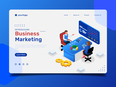 商业营销-登陆页面插图模板(Business Marketing - Landing Page Illustration Template)