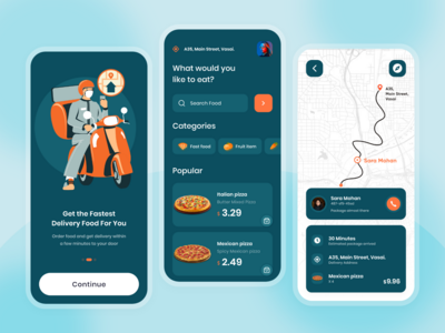 披萨外卖应用 Dark Vol.01(Pizza Delivery App Dark Vol.01)