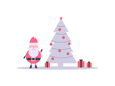 圣诞圣诞老人与树插图(Christmas santa with tree illustration)