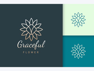 豪华花卉标志模板(Luxury Flower Logo Template)