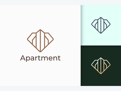 钻石中的公寓或物业标志(Apartment or Property Logo in Diamond)
