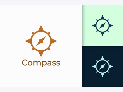 冒险和生存的指南针标志(Compass Logo For Adventure and Survival)