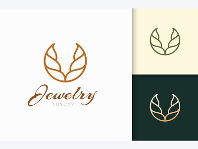 优雅奢华造型的珠宝标志(Jewelry Logo in Elegant and Luxury Shape)