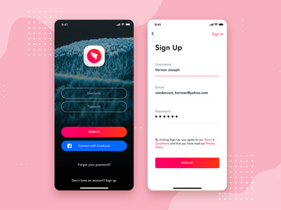 登录 - 注册移动界面(Login - Signup Mobile Interface Concept)