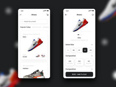 在线鞋类 App UI(Online Shoes App UI)