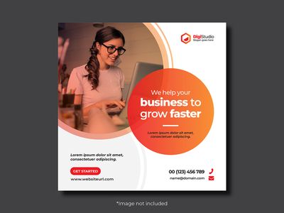 社交媒体在线商务机构网页横幅帖子模板(social media Online business agency web banner post template)
