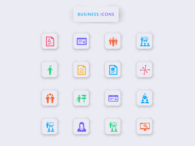 商务彩色图标！(Business Colorful icons!)