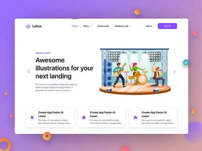 标题横幅和登陆页面概念(Header Banner & Landing Page Concept)