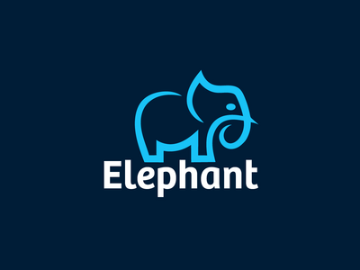 现代大象标志模板(Modern Elephant Logo Template)