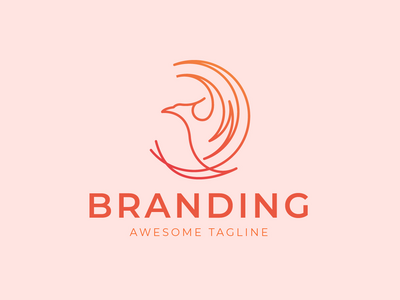 抽象凤凰鸟标志(Abstract Phoenix Bird Logo)