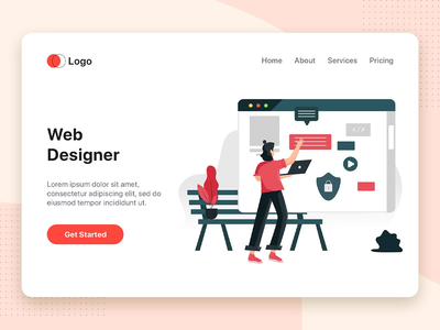 网页设计师矢量图(Web Designer Vector Illustration)