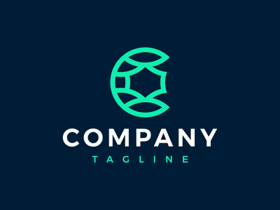 现代字母 C 标志模板(Modern Letter C Logo Template)