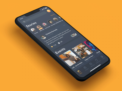 故事事件屏幕-社交移动 UI 概念(Stories Event screen - Social mobile UI concept)