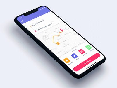 出租车服务的地图用户界面屏幕(Maps User Interface screen for Taxi Service)