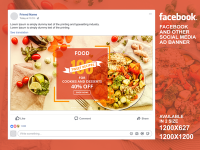 Facebook 和其他社交媒体销售横幅 1(Facebook and other Social Media Sale Banner 1)