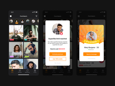查找匹配 - 约会应用的网格视图(Find match - Grid view for Dating app)