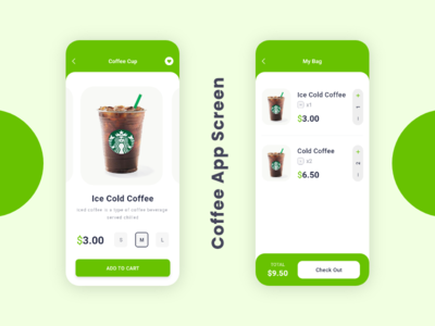 咖啡应用程序屏幕(Coffee App Screen)
