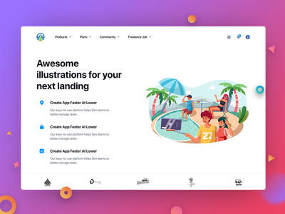 标题横幅和登陆页面概念(Header Banner & Landing Page Concept)