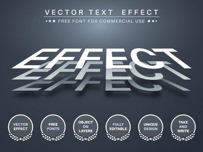 三层 - 可编辑的文字效果、字体样式(Three layer - editable text effect, font style)