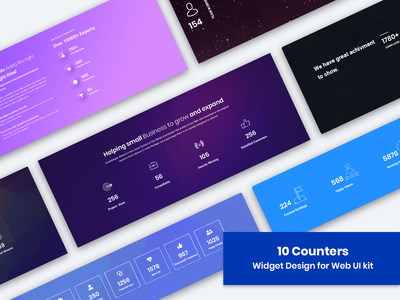 10 Web-UI 工具包的统计/计数器小部件设计(10 Statistics/Counter Widget Design for Web-UI Kit)