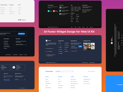 10个Web-UI套件的页脚小部件设计(10 Footer Widget Design for Web-UI Kit)