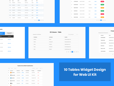 Web-UI 工具包的 10 个表格小部件设计(10 Tables Widget Design for Web-UI Kit)