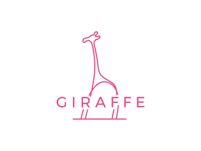 长颈鹿单线标志模板(Giraffe Monoline Logo Template)