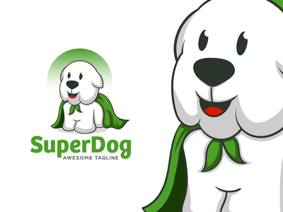 超级狗吉祥物标志(Super Dog Mascot Logo)