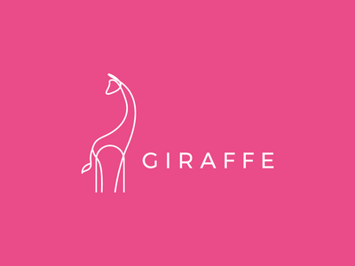 长颈鹿单线标志模板(Giraffe Monoline Logo Template)