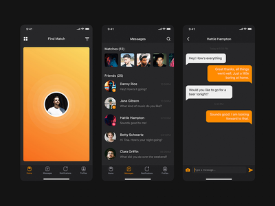 移动约会应用程序的消息列表和详细信息(Message List & details for mobile Dating app)