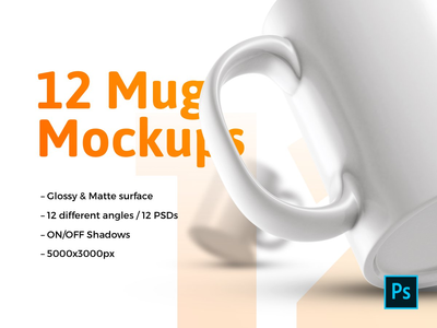 12x 马克杯模型(12x Mug Mockups)