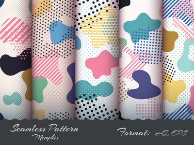 设置孟菲斯无缝模式(Set Memphis Seamless Pattern)