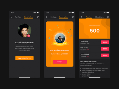 购买和订阅移动 UI 概念(Purchase & subscription mobile UI concept)