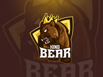 王熊电子竞技标志模板(King Bear Esport Logo Template)