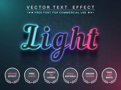 颜色发光 - 可编辑的文本效果、字体样式(Color glow - editable text effect, font style)